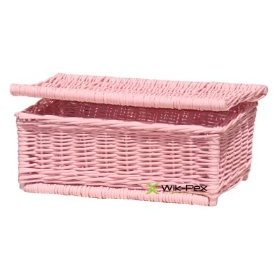 Różowy kuferek wiklinowy 35 cm